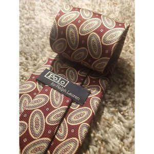 Vintage Polo Ralph Lauren Brown 100% Wool Necktie Paisley